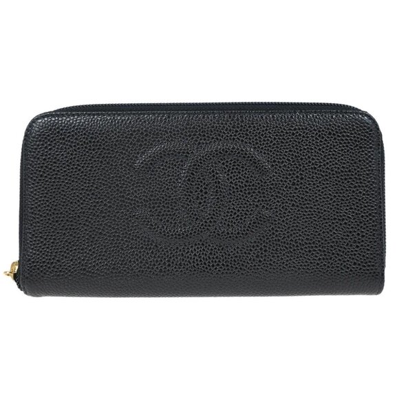 Chanel Black Calfskin Long Wallet Purse - Picture 1 of 7